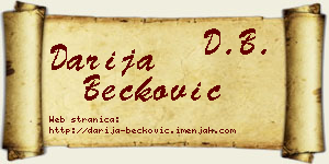 Darija Bećković vizit kartica
